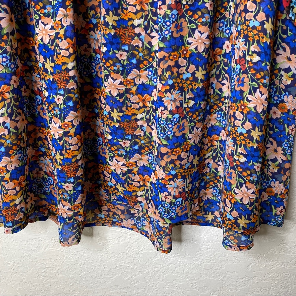 Code X Mode Sheer Chiffon Ruffle Mixed Floral Pri… - image 3